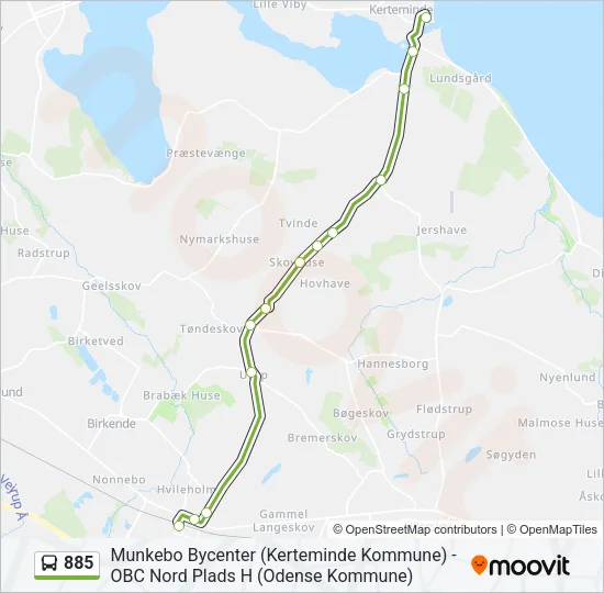 885 Bus Line Map