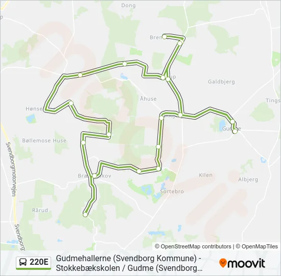 220E Bus Line Map