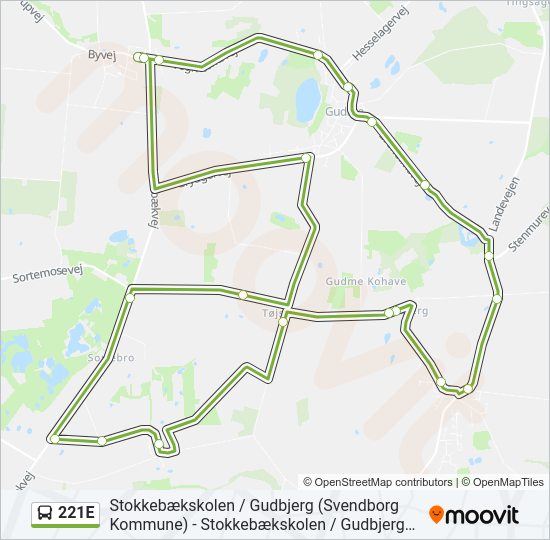 221E Bus Line Map