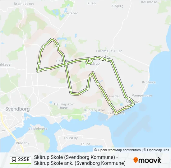 225E Bus Line Map