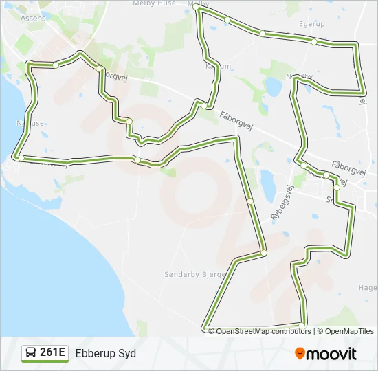 261E Bus Line Map