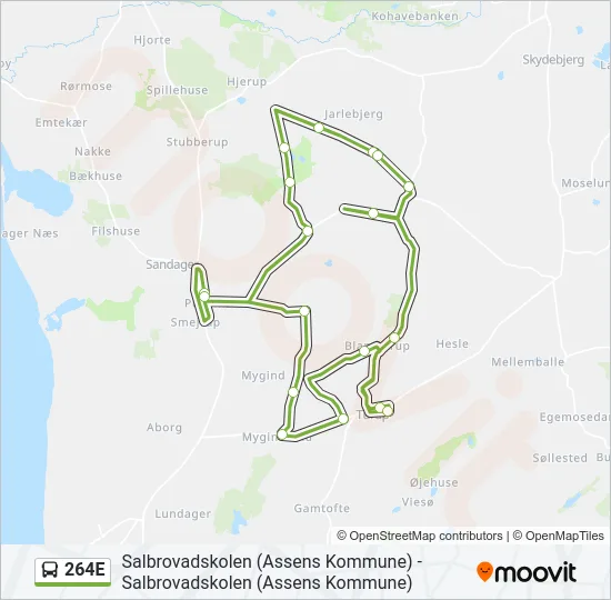 264E Bus Line Map