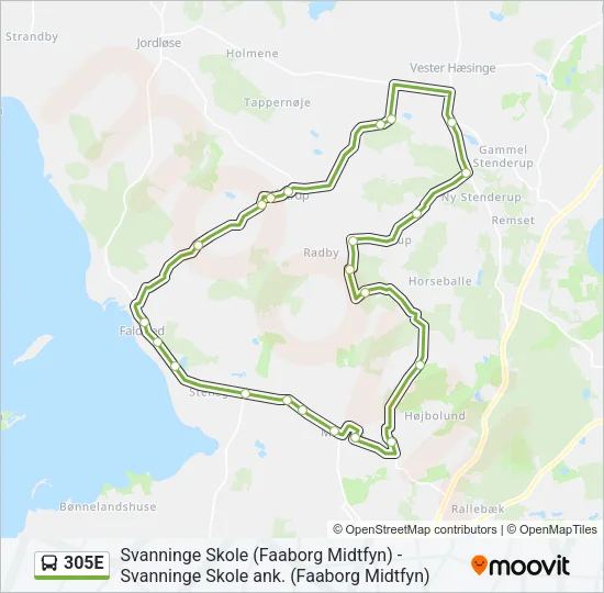 305E Bus Line Map