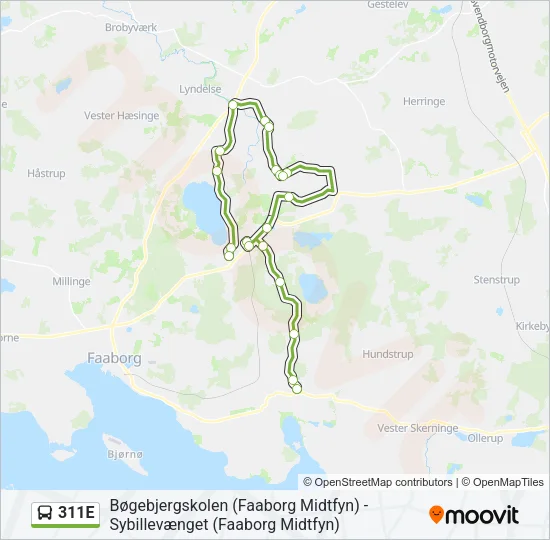 311E Bus Line Map