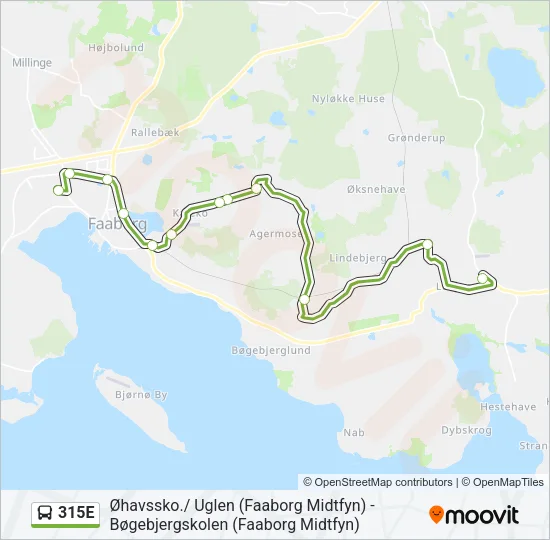 315E Bus Line Map