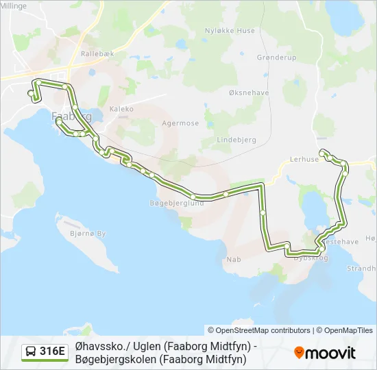 316E Bus Line Map