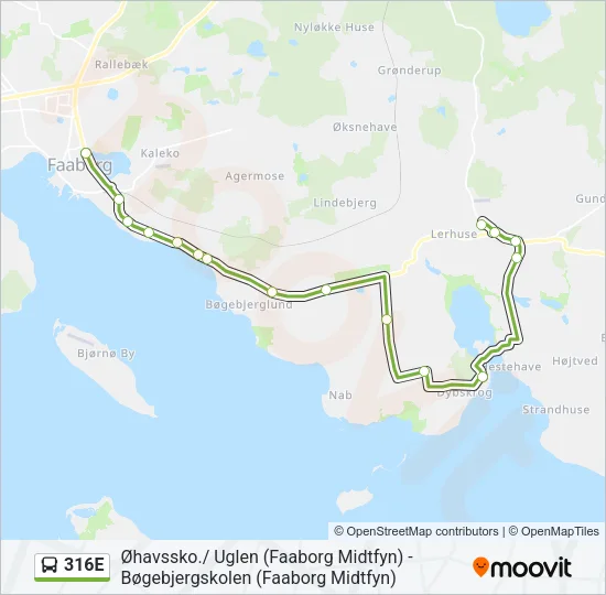 316E Bus Line Map