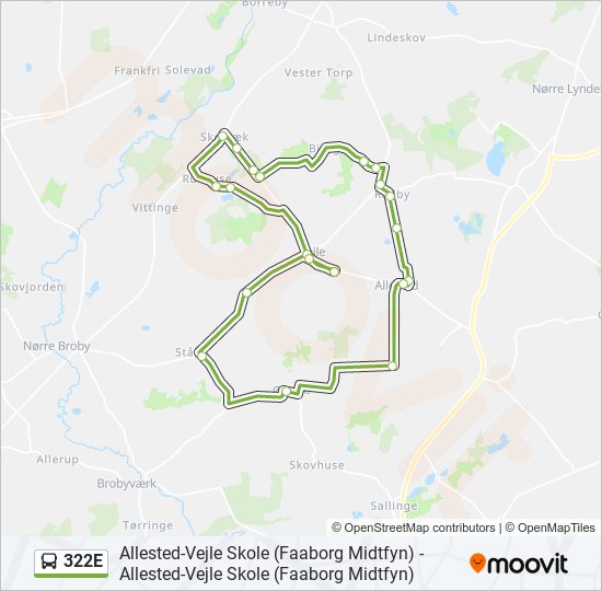 322E bus Line Map