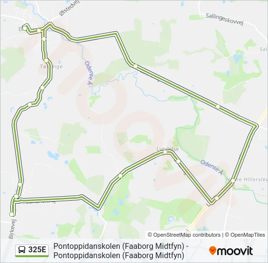 325E Bus Line Map