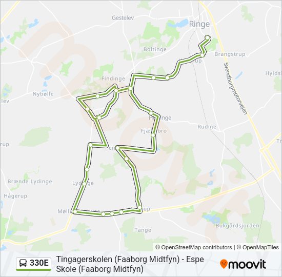 330E Bus Line Map