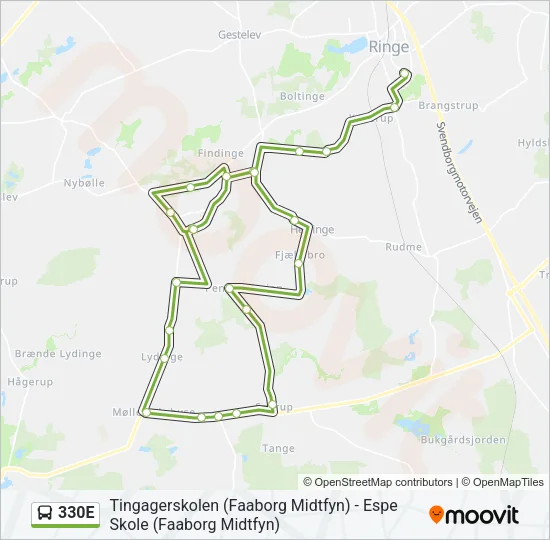 330E Bus Line Map