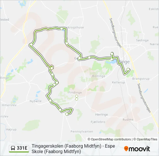 331E Bus Line Map