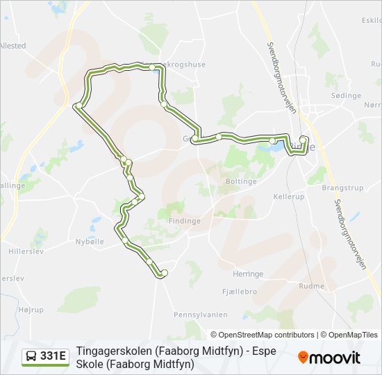 331E Bus Line Map