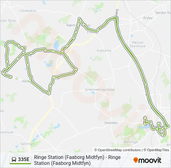 335E Bus Line Map