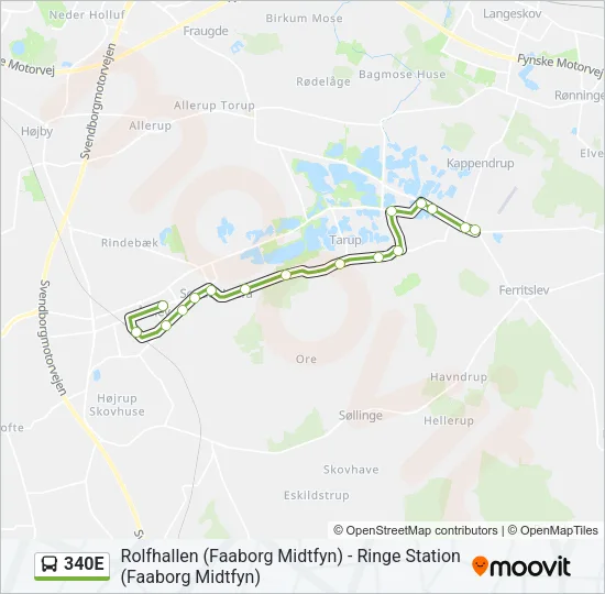 340E Bus Line Map