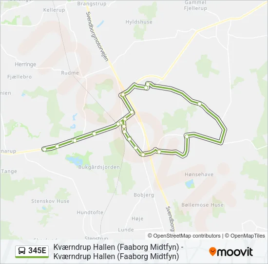 345E Bus Line Map