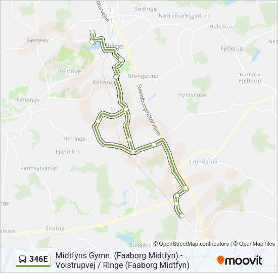 346E Bus Line Map