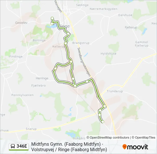 346E Bus Line Map