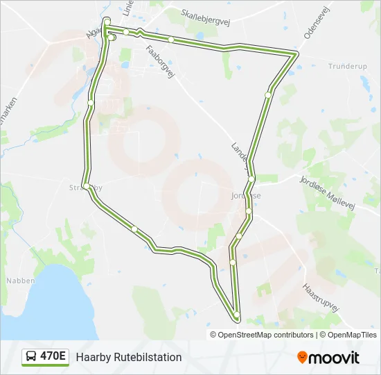 470E Bus Line Map
