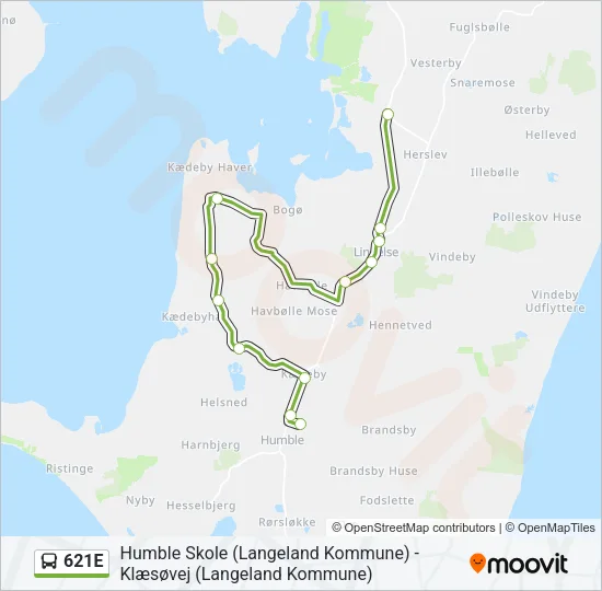 621E Bus Line Map