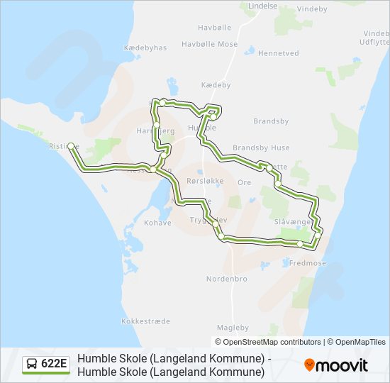 622E bus Line Map