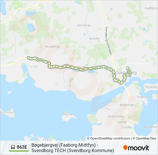 863E Bus Line Map