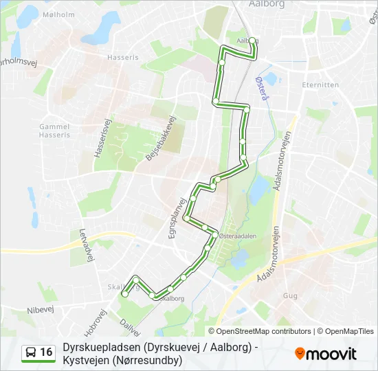 16 Bus Line Map