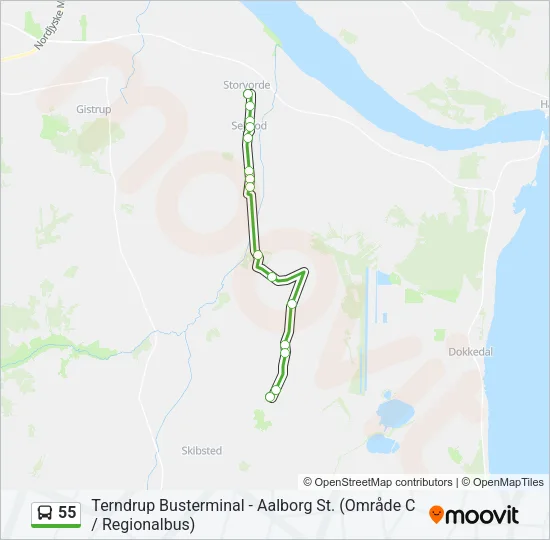 55 Bus Line Map
