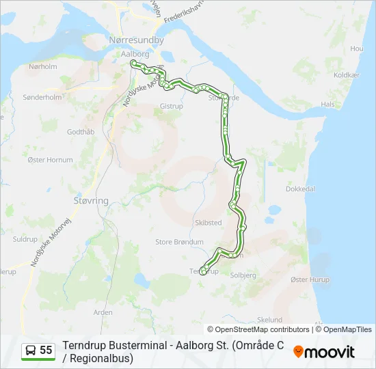 55 Bus Line Map