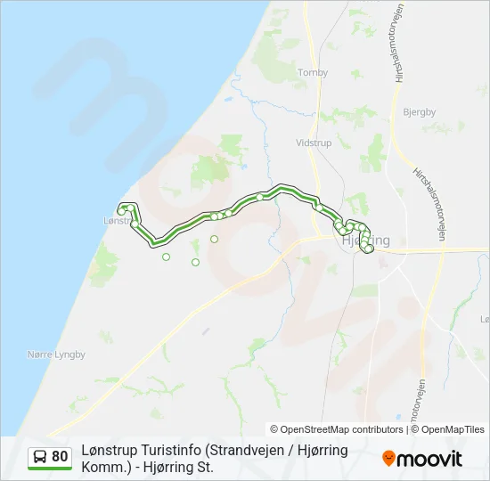 80 Bus Line Map