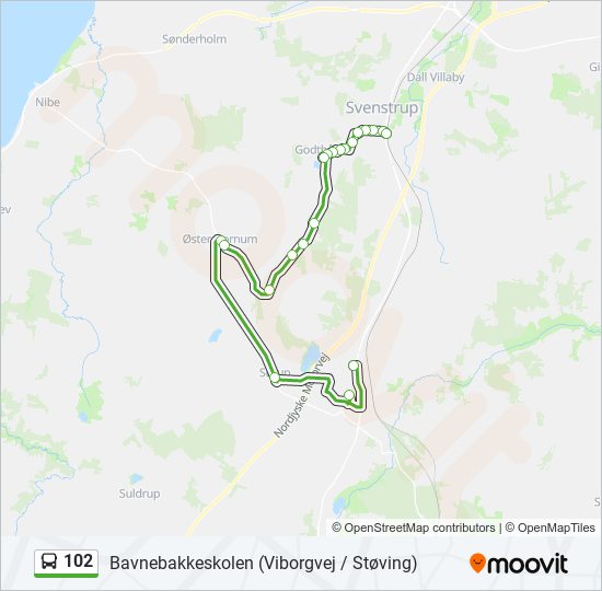 102 bus Line Map