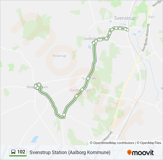 102 bus Line Map