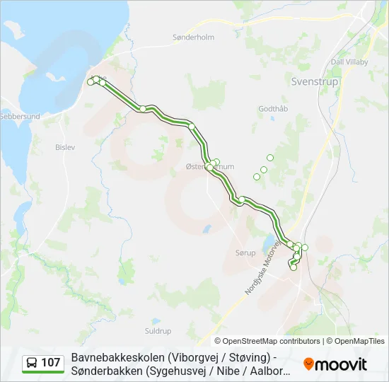 107 Bus Line Map