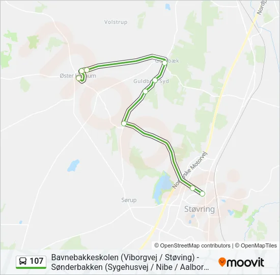 107 Bus Line Map