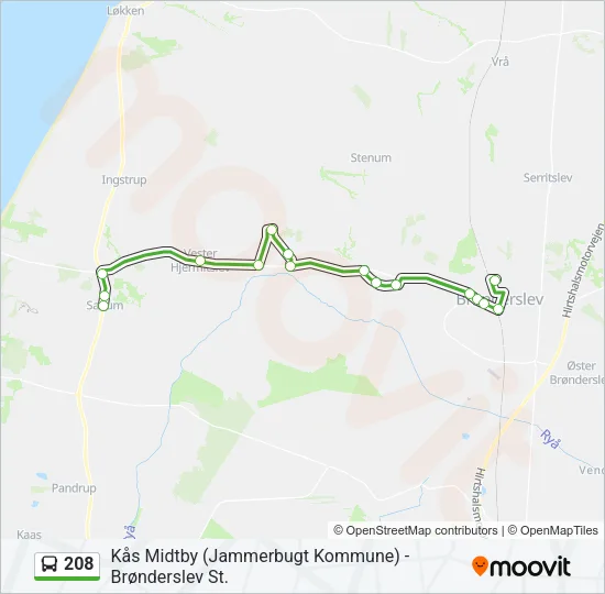 208 Bus Line Map