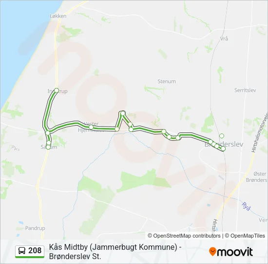 208 Bus Line Map