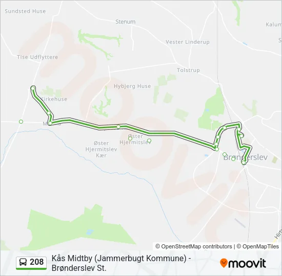 208 Bus Line Map