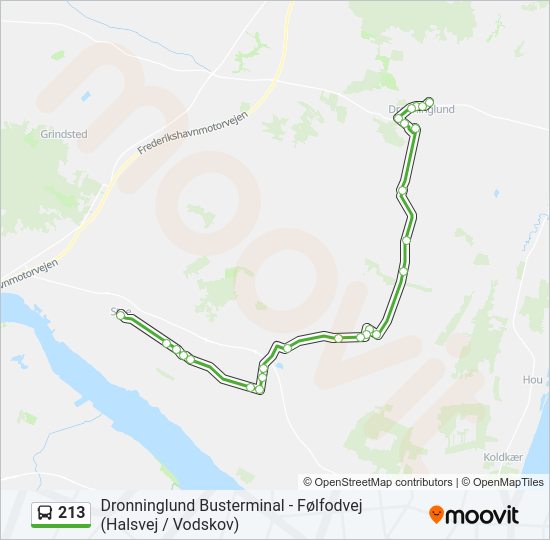 213 bus Line Map