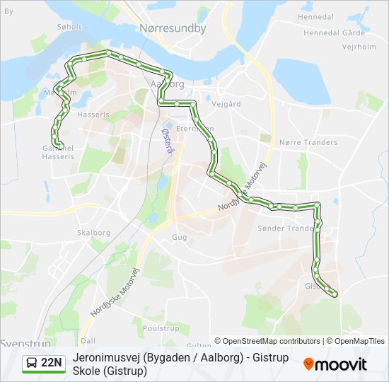 22N Bus Line Map