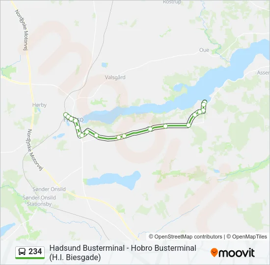234 Bus Line Map