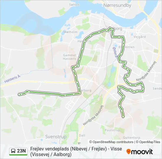 23N Bus Line Map