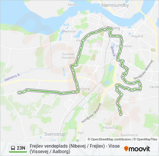 23N Bus Line Map