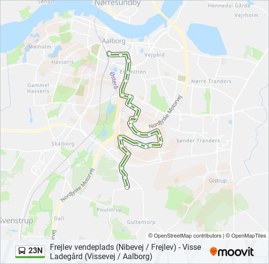 23N bus Line Map