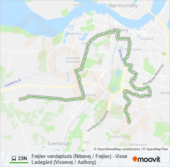 23N bus Line Map