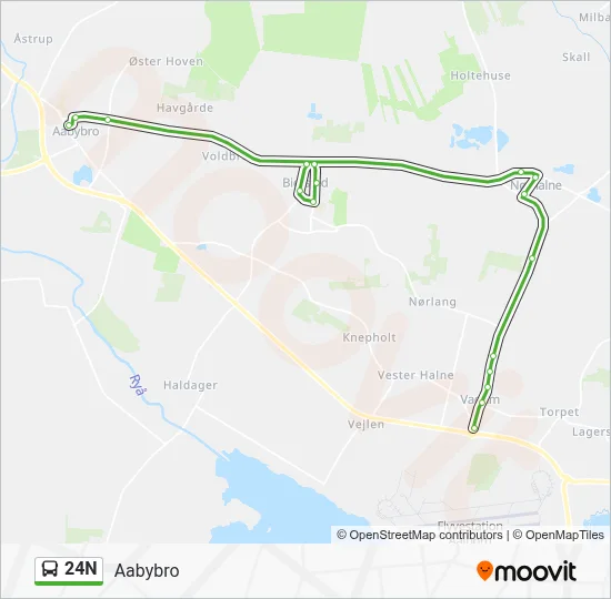 24N bus Linjekort