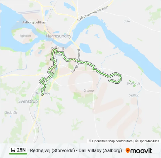 25N Bus Line Map