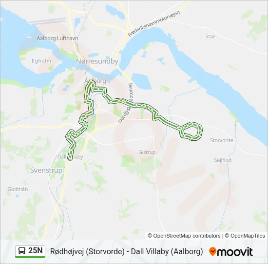 25N Bus Line Map