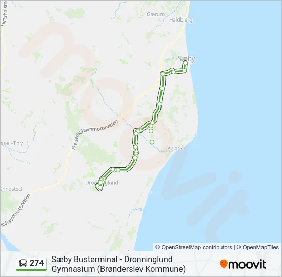 274 Bus Line Map