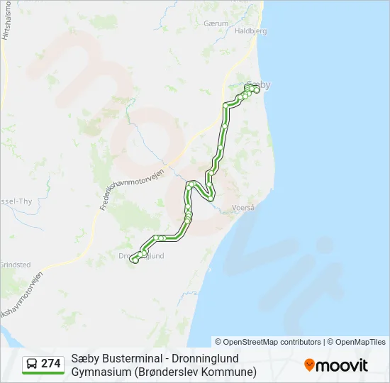 274 Bus Line Map