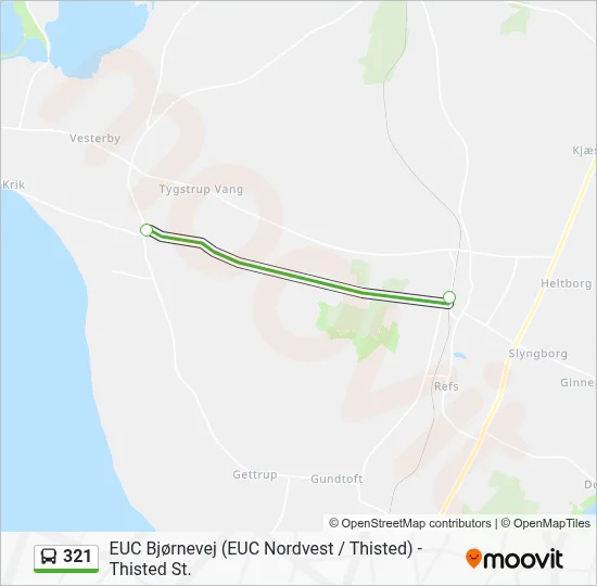 321 bus Linjekort